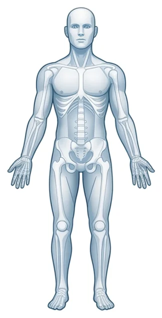 Illustration of the human body with highlighted joint regions